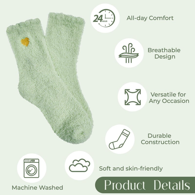 American Trends Green Socks for Women & Men Cozy Soft Comfy Luxurious Fabric Sleep Socks for Him & Her Green Gifts - Image 2