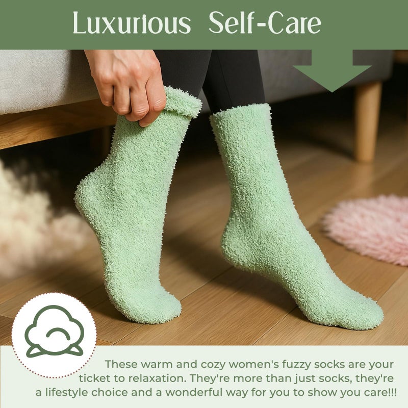 American Trends Green Socks for Women & Men Cozy Soft Comfy Luxurious Fabric Sleep Socks for Him & Her Green Gifts - Image 3