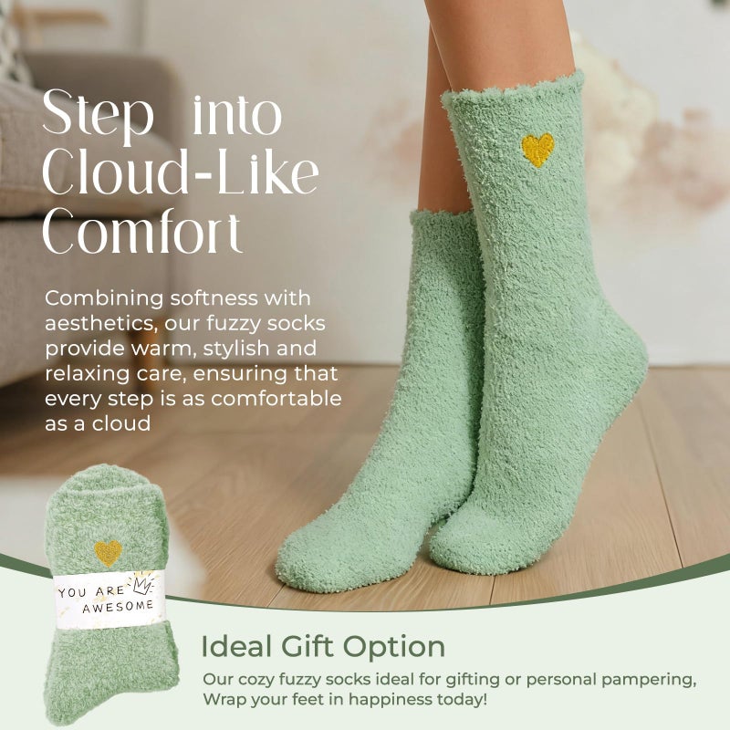 American Trends Green Socks for Women & Men Cozy Soft Comfy Luxurious Fabric Sleep Socks for Him & Her Green Gifts - Image 4