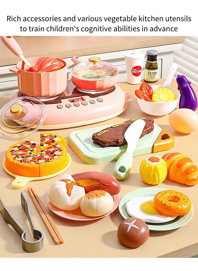 Toyzey Kitchen toys, simulated kitchen toys, simulated induction cooker toy sets, children's pretend play toys, suitable gifts for children over 3 years old, gifts for celebrations such as the start of school, children's birthdays, Easter, Ramadan, etc.  - Image 2