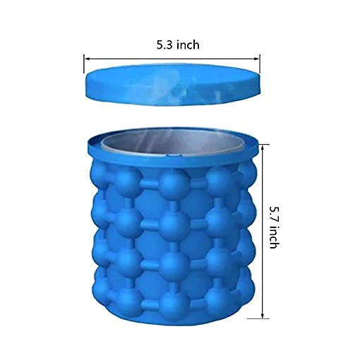 Homava Reusable Silicone ICE Cube Maker Cubes Ball Save Wine Gel Space Genie Bucket, 5.3 X 5.1 X 5.9 Inch, Blue - Image 5