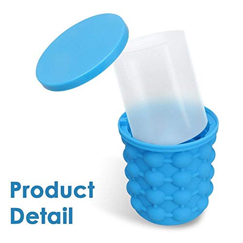 Homava Reusable Silicone ICE Cube Maker Cubes Ball Save Wine Gel Space Genie Bucket, 5.3 X 5.1 X 5.9 Inch, Blue - Image 3