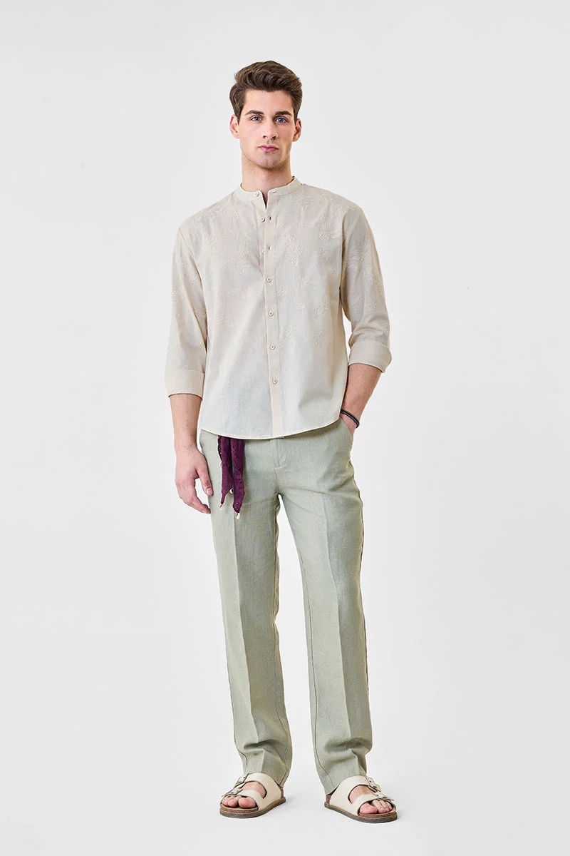 SNITCH Embroidered Luxe Sheer Shirt