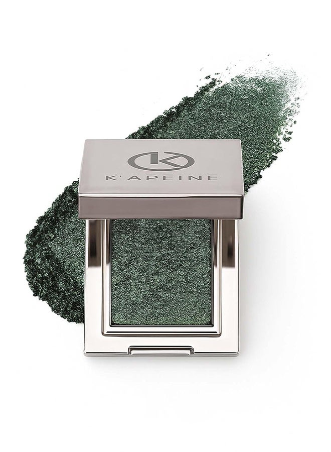 KAPEINE Dark Green Glitter Eyeshadow, Single Eyeshaow Palette Shimmer Highlighter Metallic Eyeshade Professional Long-Lasting Waterproof Makeup Palette for Everyday Stage Performance 09 - Image 1