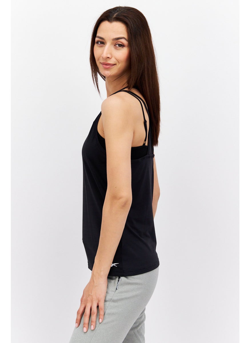 Reebok Women Sportswear Fit Sleeveless Training Top, Black  - Image 2