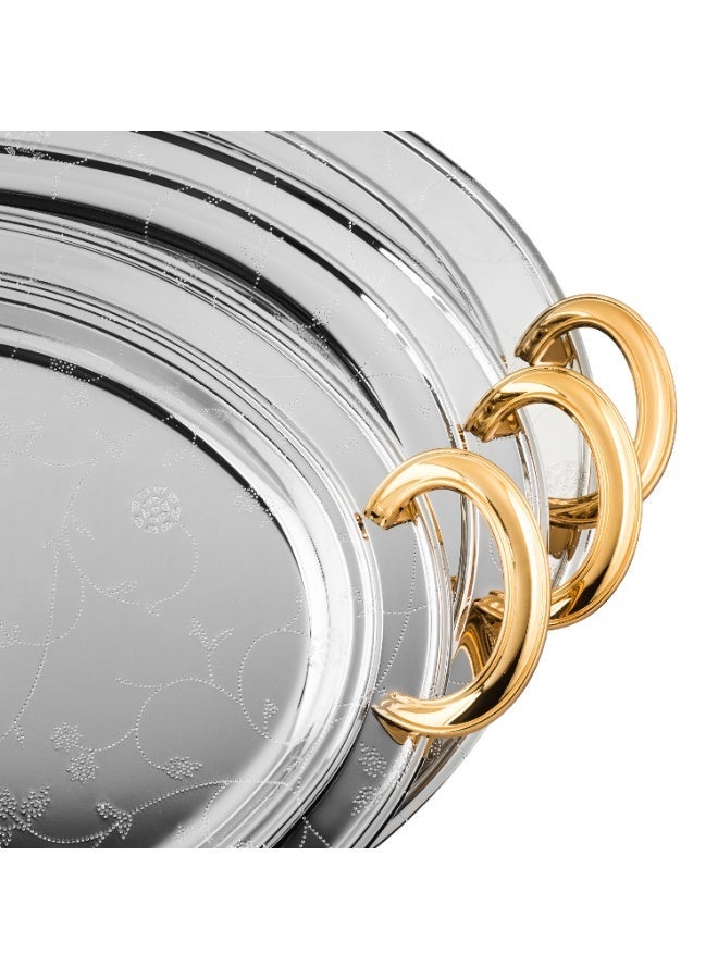 السيف  ✨ صواني السيف المعدنية الفاخرة ✨  3 مقاسات متعددة الاستعمال بلمسة راقية 🤍 - Image 4