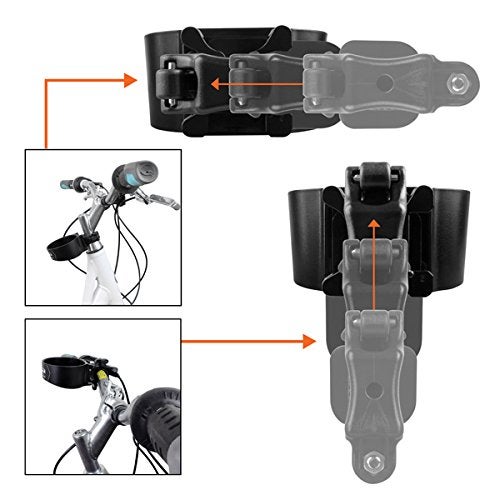 Ibera Bike Handlebar Cup Holder, Black with Multi-Way Mount for Commuters and Road bike - Image 3