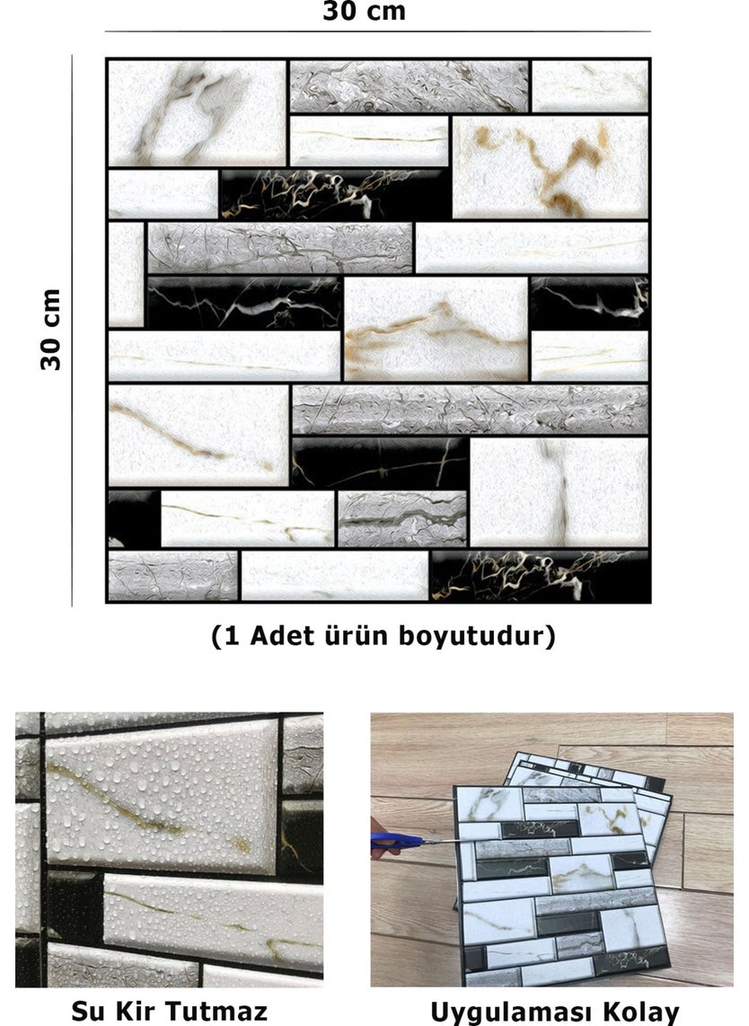 Technosmart 30X30CM 3D Self Adhesive Wallpaper Covering Waterproof Decoration Kitchen Bathroom  - Image 4