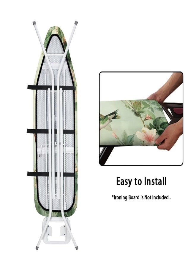 Vanideaoty Hummingbird Ironing Board Cover 15x54 Inch Floral Standard Ironing Board Cover with Elastic Edge and Hook and Loop Fasteners Scorch and Stain Resistant (No Pad) - Image 4