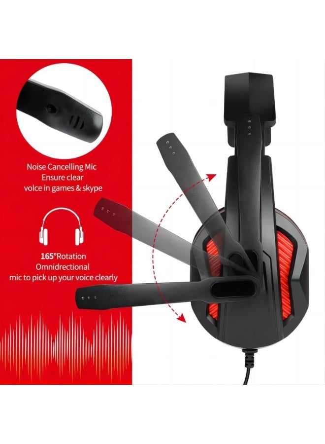 G2000 Mix Gaming Headset – 7.1 Surround Sound Wired Headphones with Microphone – Noise Isolation, Heavy Bass, Telescopic Design, LED Light – Compatible with PC, Laptop, FPS Games & More - Image 3