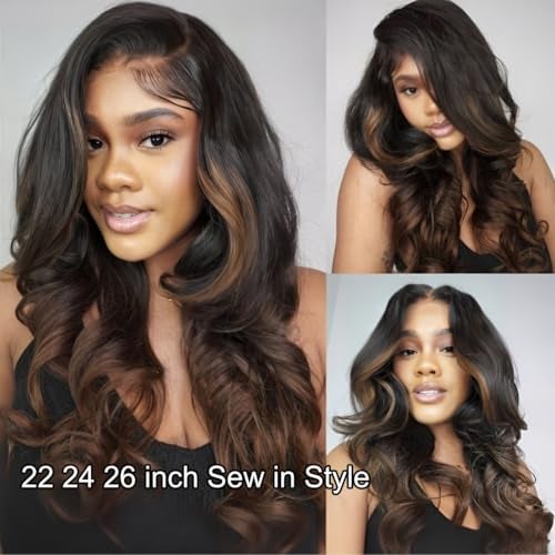 UNICE Chestnut Brown Ombre Body Wave Human Hair Weave 3 Bundles 16 18 20 inch Brazilian Remy Human Hair Wavy Sew in Human Hair Extensions - Image 3