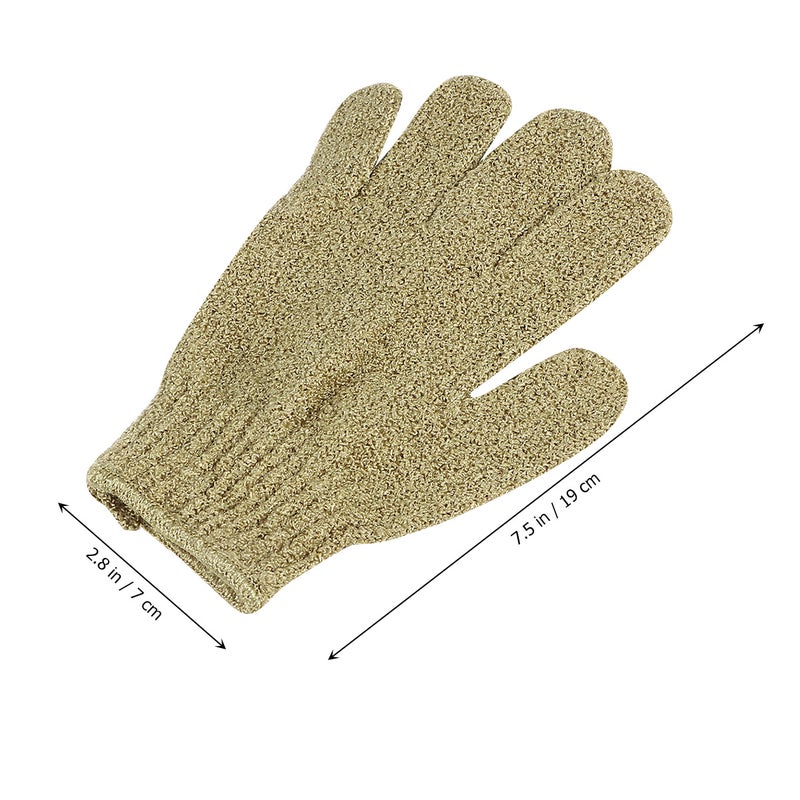 2 Pairs of Bath Gloves Back Gloves Wash Scrubber Five Fingers Shower Towels for Women Men Students Each 1 Pair Green - Image 2