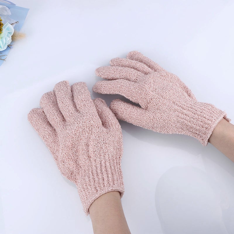 2 Pairs of Bath Gloves Back Gloves Wash Scrubber Five Fingers Shower Towels for Women Men Students Each 1 Pair Green - Image 4