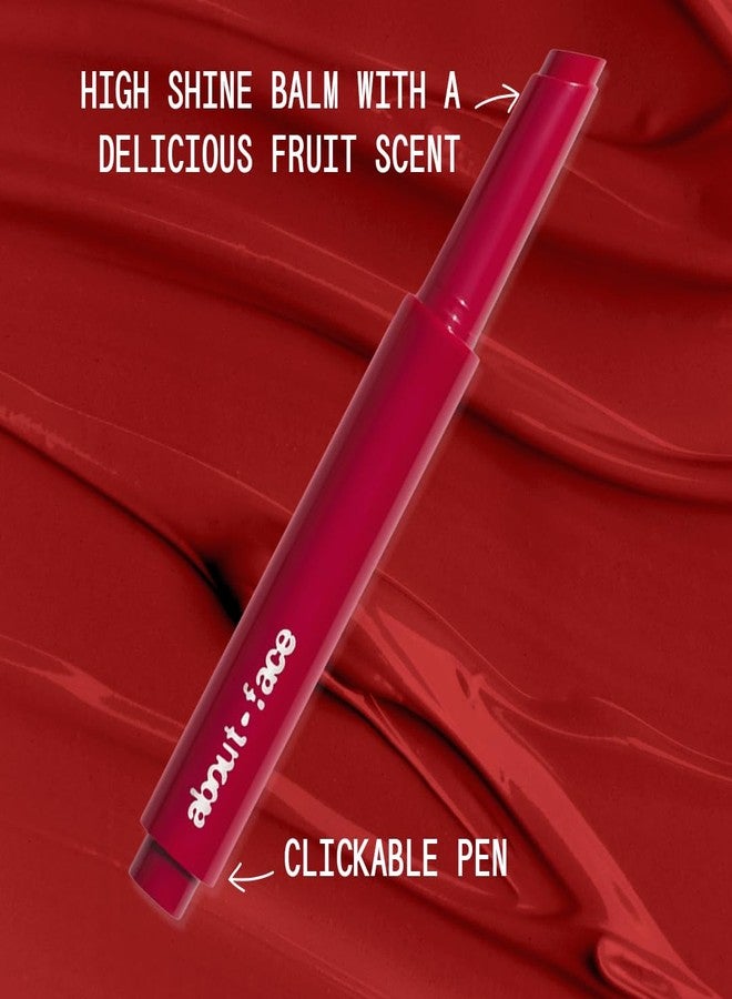 ABOUTFACE about-face Cherry Pick Lip Color Butter – High-Shine, Hydrating Lip Balm with Pomegranate Flower Extract & Cherry Butter – Vegan, Cruelty-Free, Clean Beauty – 0.06 oz (Red - Image 3