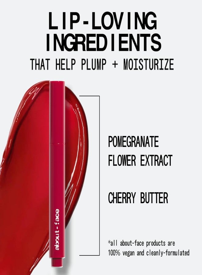 ABOUTFACE about-face Cherry Pick Lip Color Butter – High-Shine, Hydrating Lip Balm with Pomegranate Flower Extract & Cherry Butter – Vegan, Cruelty-Free, Clean Beauty – 0.06 oz (Red - Image 4