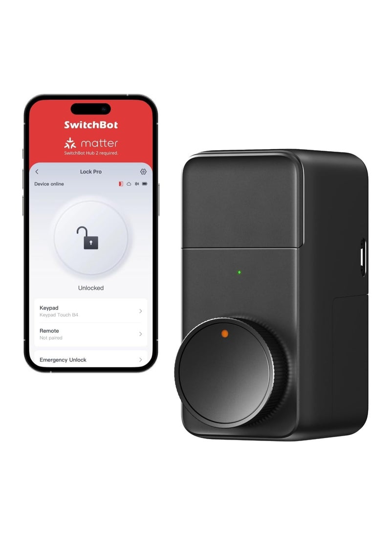 SwitchBot Switchbot Smart Lock Pro, Keyless Entry Door Lock, Smart Door Lock Front Door, Electronic Smart Deadbolt, Fits Your Existing Deadbolt in Minutes  - Image 1