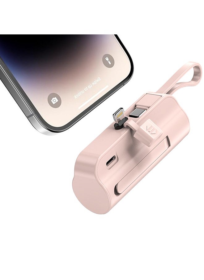 Arabest - 5000mah Mini Power Supply,20W Pd Fast Charging Portable Charger Battery Pack,Apple Android Compatible,Suitable for Business Trip/Travel/Outdoor Picnic(Pink) - Image 1