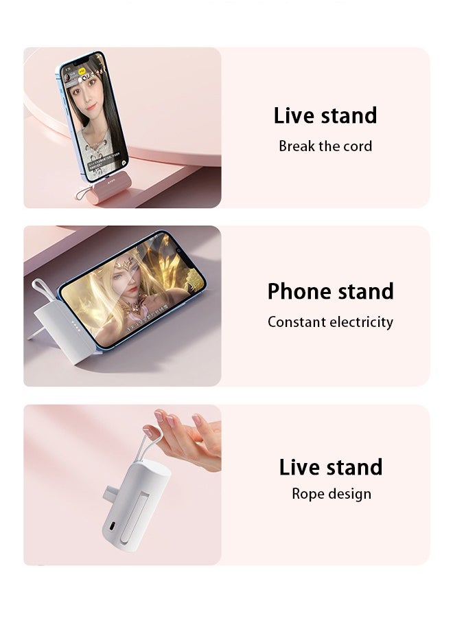 Arabest - 5000mah Mini Power Supply,20W Pd Fast Charging Portable Charger Battery Pack,Apple Android Compatible,Suitable for Business Trip/Travel/Outdoor Picnic(Pink) - Image 1