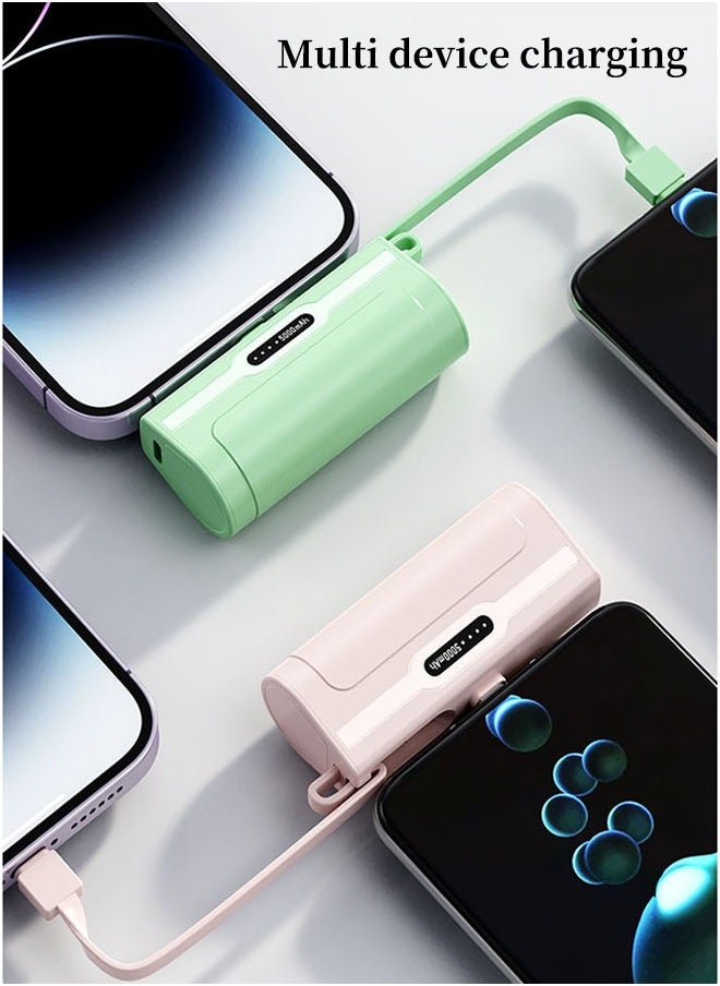 Arabest - 5000mah Mini Power Supply,20W Pd Fast Charging Portable Charger Battery Pack,Apple Android Compatible,Suitable for Business Trip/Travel/Outdoor Picnic(Pink) - Image 1