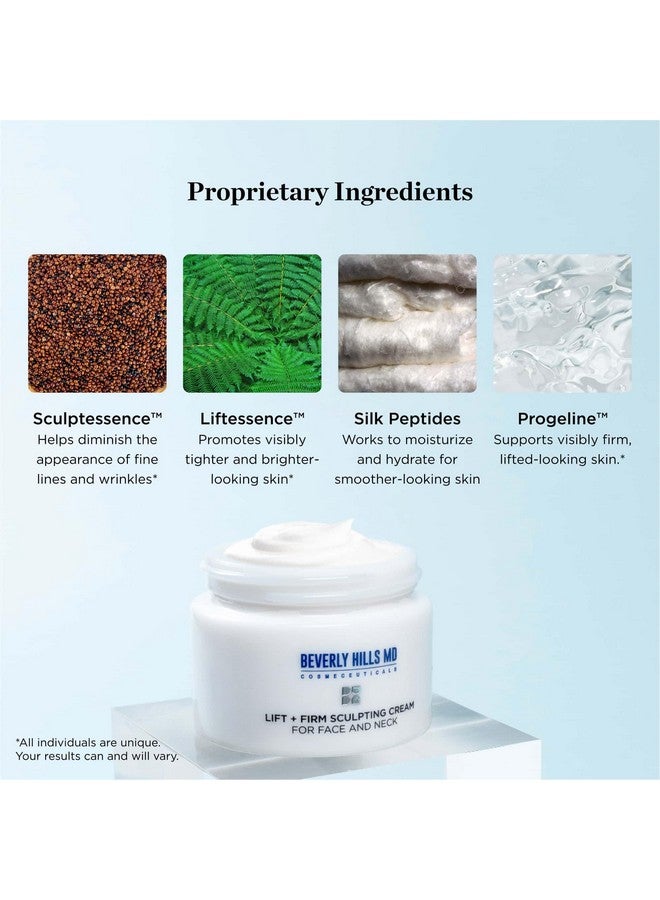Beverly Hills MD Lift & Firm Sculpting Cream- Tighten & Tone Skin, Anti-Aging Lotion for Smooth, Moisturized Complexion- Lift and Smooth Face, Neck, Décolleté w/Silk Peptides, + Aloe Vera, Vitamin E - Image 3