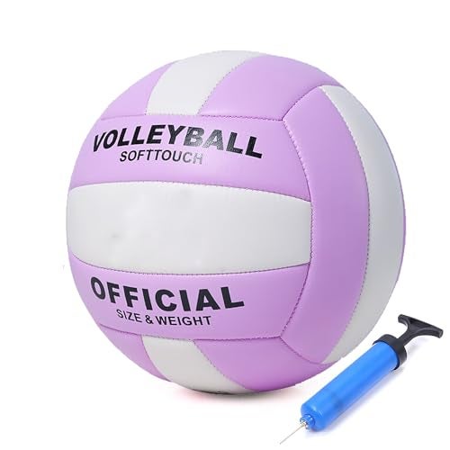 ABAJI Volleyball Purple Official Size Thicker PU Waterproof Anti-Explosion Design Youth Boys Girls Training Practice Indoor Outdoor Beach Pool Play - Image 5