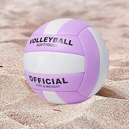 ABAJI Volleyball Purple Official Size Thicker PU Waterproof Anti-Explosion Design Youth Boys Girls Training Practice Indoor Outdoor Beach Pool Play - Image 3