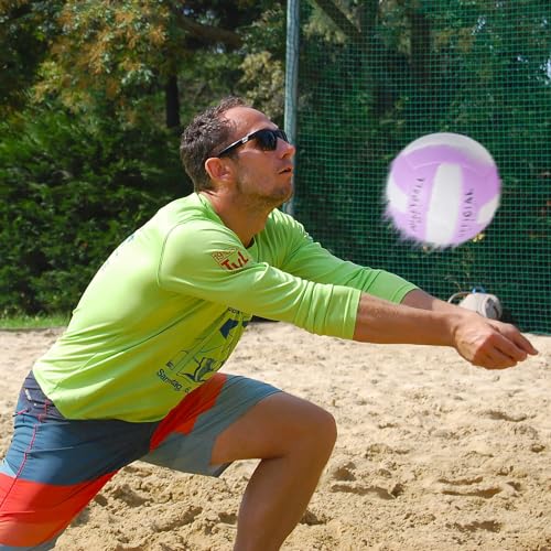 ABAJI Volleyball Purple Official Size Thicker PU Waterproof Anti-Explosion Design Youth Boys Girls Training Practice Indoor Outdoor Beach Pool Play - Image 2