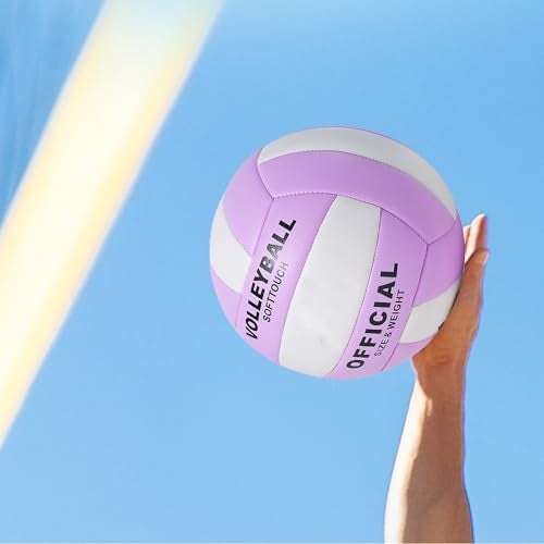 ABAJI Volleyball Purple Official Size Thicker PU Waterproof Anti-Explosion Design Youth Boys Girls Training Practice Indoor Outdoor Beach Pool Play - Image 4