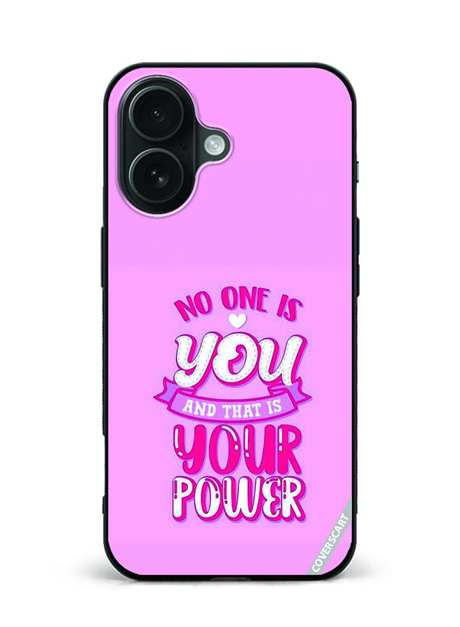 Protective Case Cover For Apple iPhone 16 Caption Design Pink