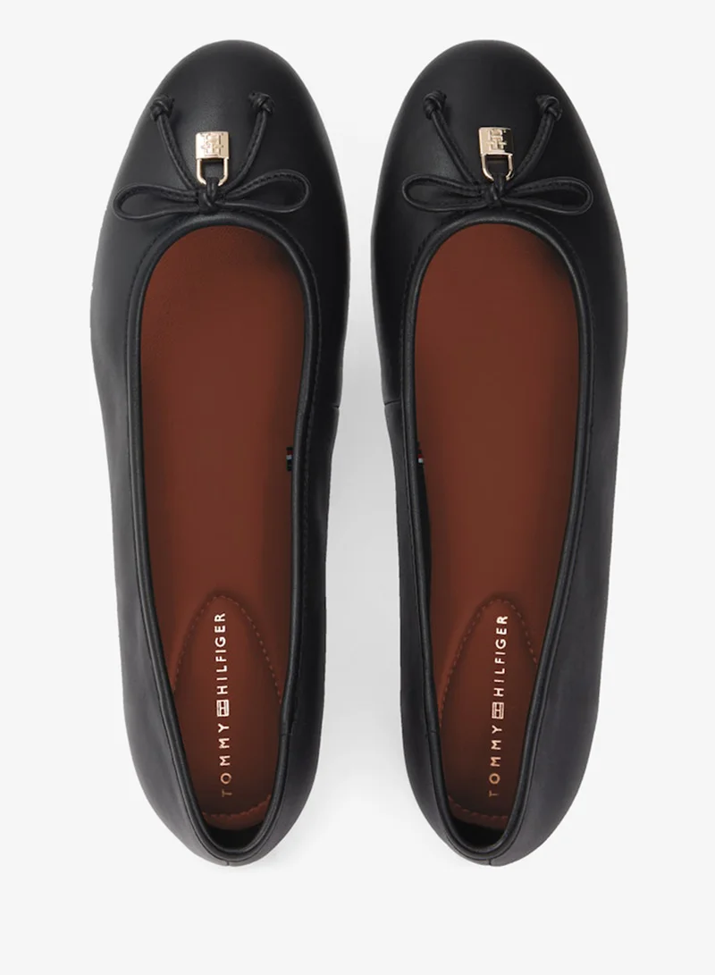 TOMMY HILFIGER  TH Monogram Charm Leather Ballerinas for Women | Best Price UAE