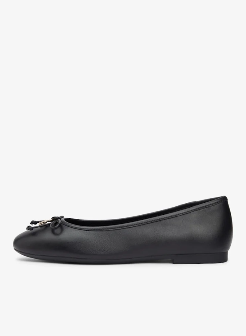 TOMMY HILFIGER  TH Monogram Charm Leather Ballerinas for Women | Best Price UAE
