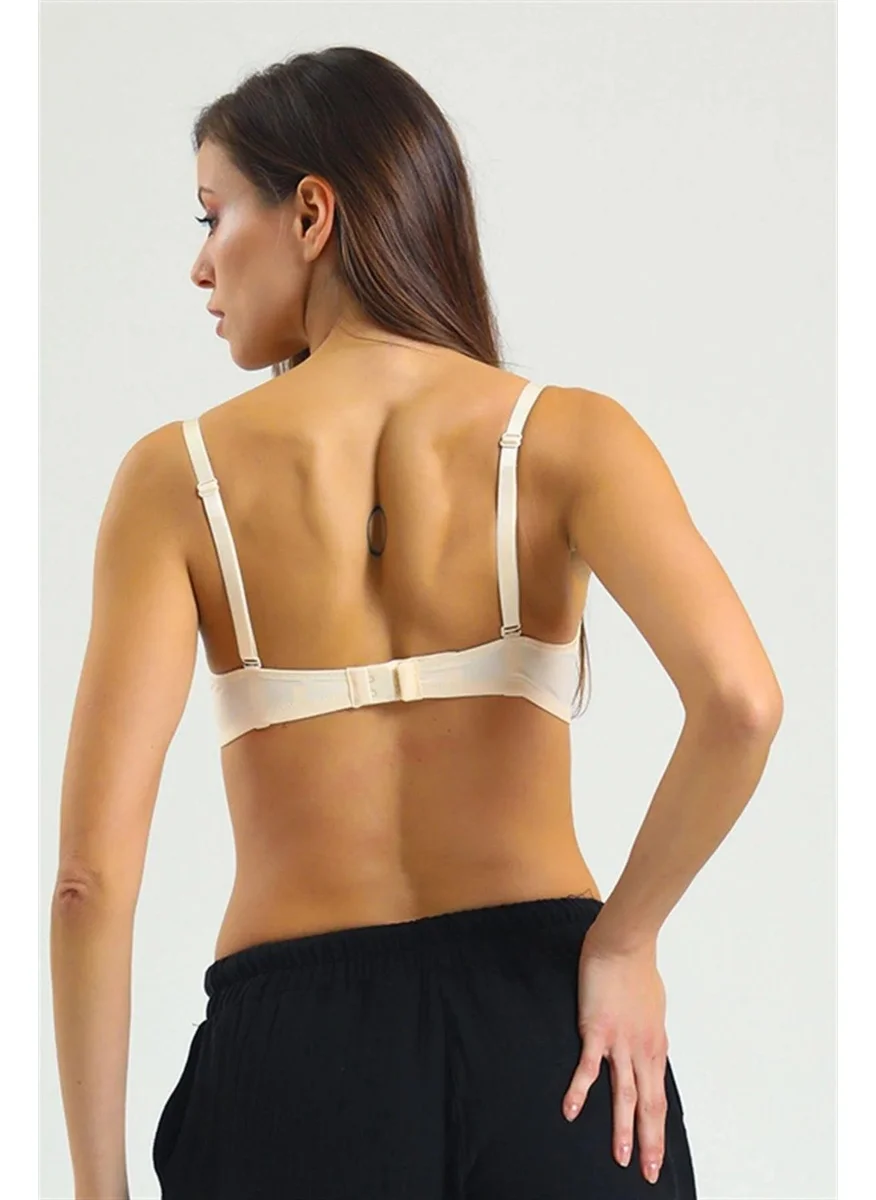 Magic Form 2169 Low-cut, Plain Fabric, Sponge Bra - Skin