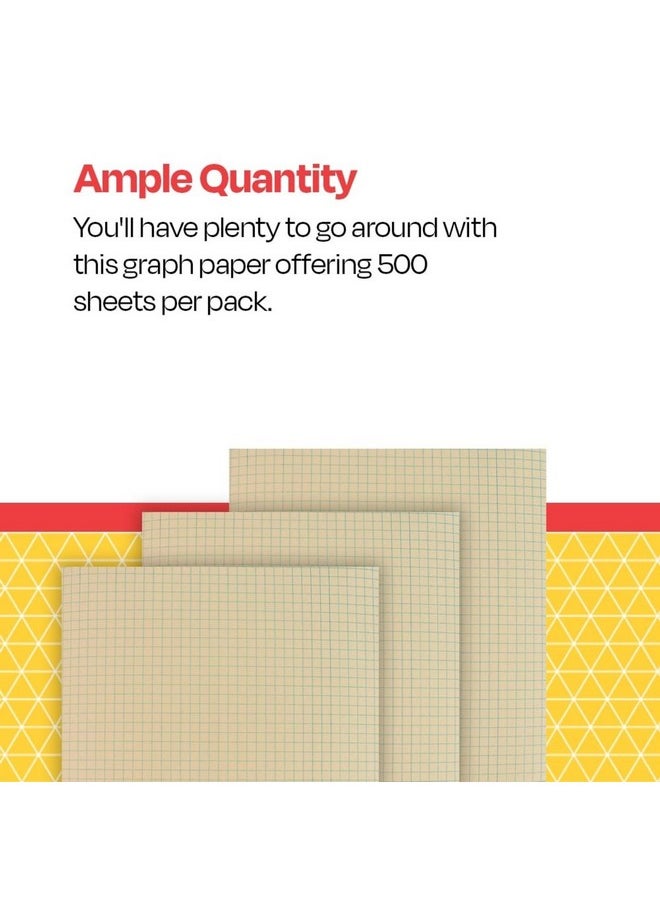 School Smart - School Smart Graph Paper, 1/4 Inch Rule, 9 x 12 Inches, Manila, Pack of 500 - Image 1