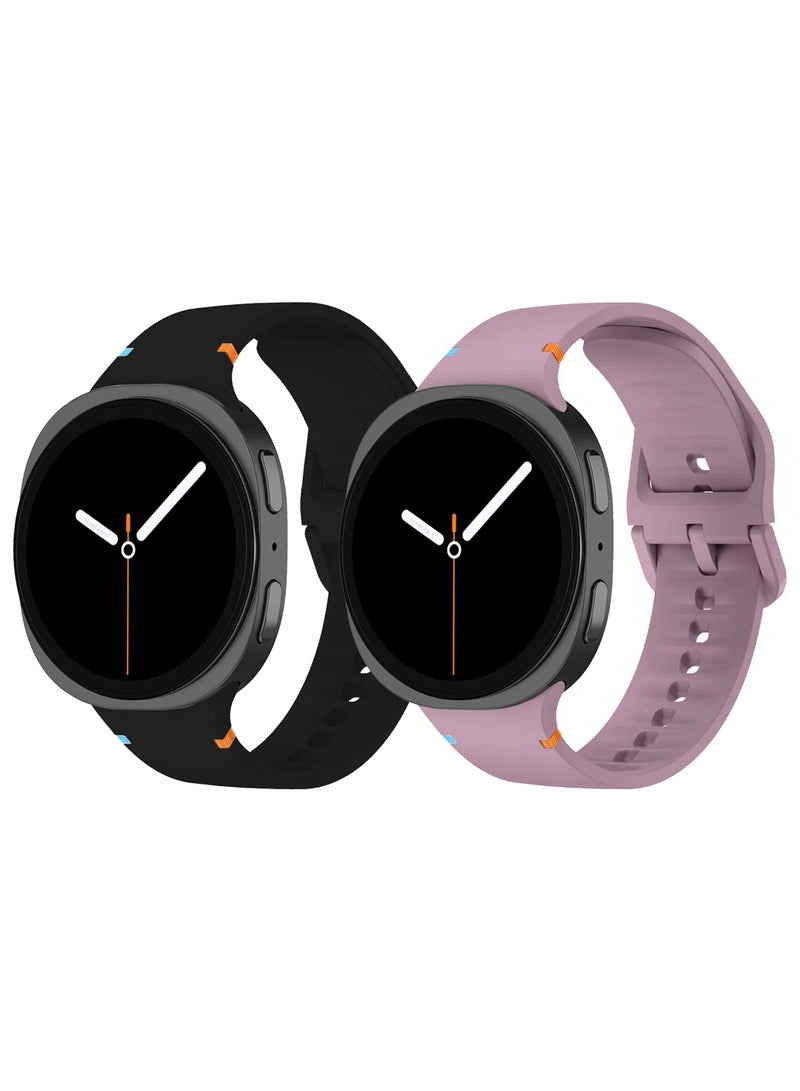 2Packs Sport Band for Galaxy Watch 8 40mm 44mm and Watch 8 Classic 46mm, Silicone Replacement Strap, M/L Size - Image 2