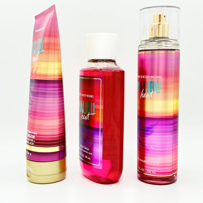 Malibu Heat 3Piece Bath Bundle Ultimate Hydration Body Cream Body Wash and Fine Fragrance Mist - Image 2