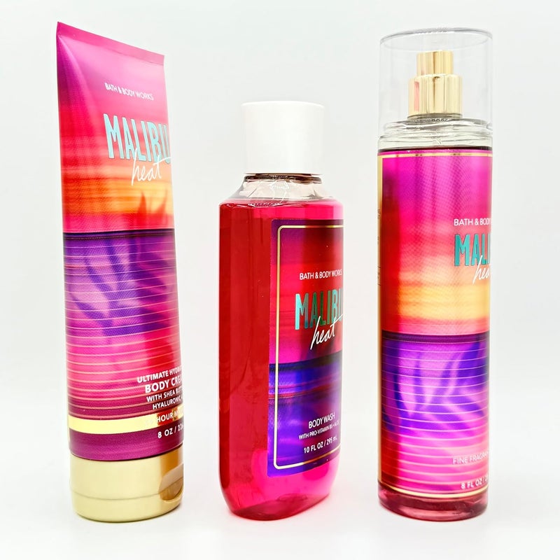 Malibu Heat 3Piece Bath Bundle Ultimate Hydration Body Cream Body Wash and Fine Fragrance Mist - Image 4