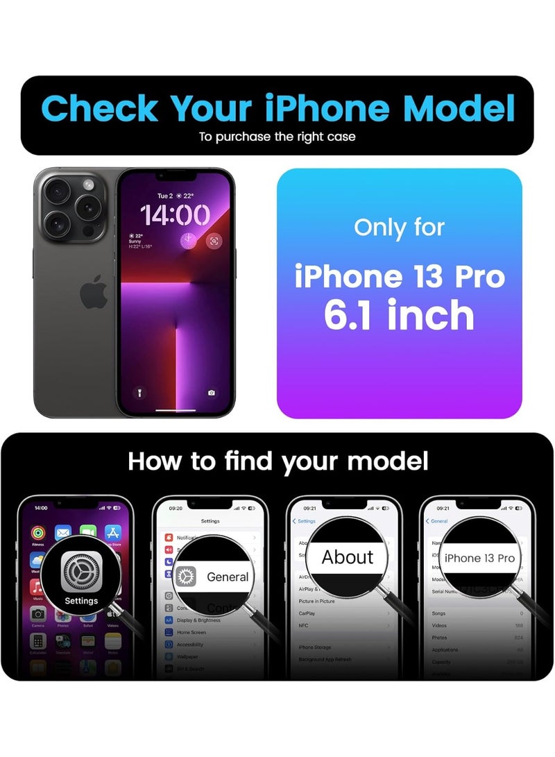 Houmt iPhone 13 Pro Case Compatible with Magsafe Matte Glass Slim Case For iPhone 13 Pro Anti-Scratch Camera Lens Protector Shockproof Cover 13 Pro 6.1-inch - Image 2