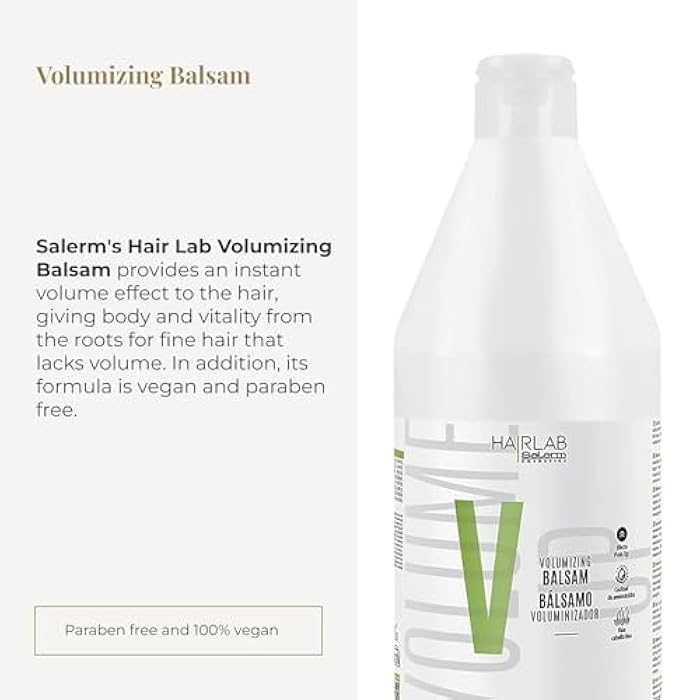 SALERM - Volume Conditioner - Volumizing Hair Lab - 1200 ml - with Caffeine and Amino Acids - for Fine and Limp Hair - Adds Body and Volume to Hair - Paraben-Free - Image 2