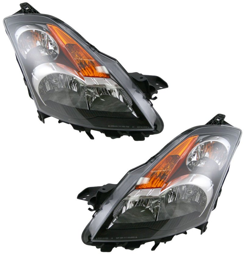 TRQ 2 Piece Headlight Assembly Set Halogen Driver Passenger Side Compatible with 2007 Altima 20082009 Altima Sedan NI2502166 NI2503166