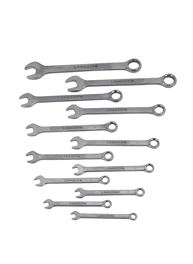 LAWAZIM Wrench Set - 12 Piece, Matte - Carbon Steel Combination Wrenches with Metric Sizes 8 to 24mm, Open-End & Box-End Design, Roll-Up Pouch - Ideal for Automotive, Home Repair, DIY, Mechanic Use  - Image 3