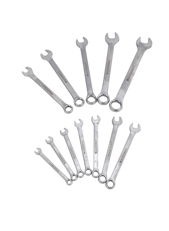 LAWAZIM Wrench Set - 12 Piece, Matte - Carbon Steel Combination Wrenches with Metric Sizes 8 to 24mm, Open-End & Box-End Design, Roll-Up Pouch - Ideal for Automotive, Home Repair, DIY, Mechanic Use  - Image 4