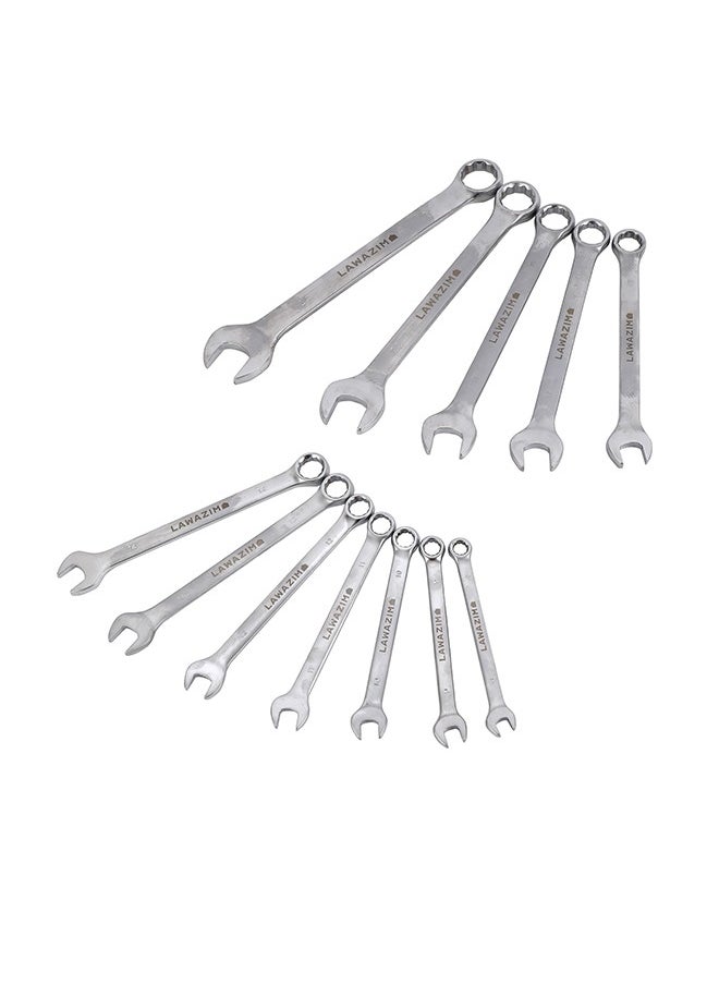 LAWAZIM Wrench Set - 12 Piece, Matte - Carbon Steel Combination Wrenches with Metric Sizes 8 to 24mm, Open-End & Box-End Design, Roll-Up Pouch - Ideal for Automotive, Home Repair, DIY, Mechanic Use  - Image 5