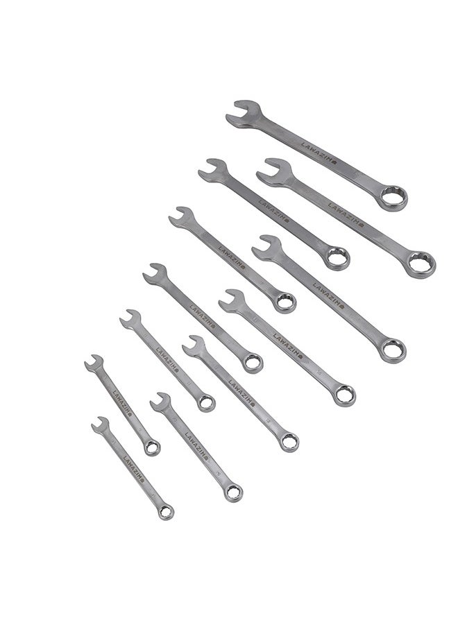 LAWAZIM Wrench Set - 12 Piece, Matte - Carbon Steel Combination Wrenches with Metric Sizes 8 to 24mm, Open-End & Box-End Design, Roll-Up Pouch - Ideal for Automotive, Home Repair, DIY, Mechanic Use  - Image 2