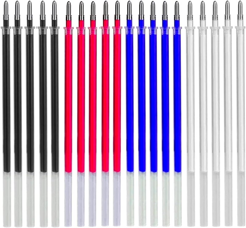 Aakriti Fabric Marker Pen Refill Heat Erasable Fabric Pens Heat Erasable Fabric Marking Pens for Tailors Sewing and Quilting Dressmaking Multicolor (Red, Blue, Black, White 20PCS) - Image 1