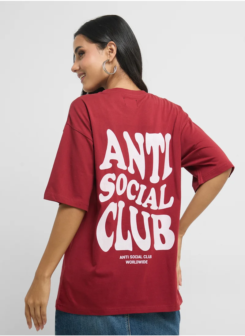 Ginger Oversize Back Print Slogan T-Shirt