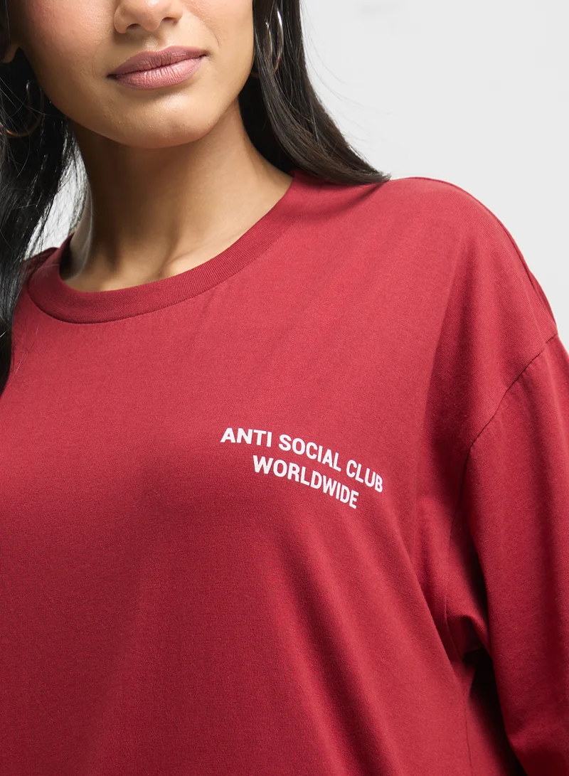 Ginger Oversize Back Print Slogan T-Shirt