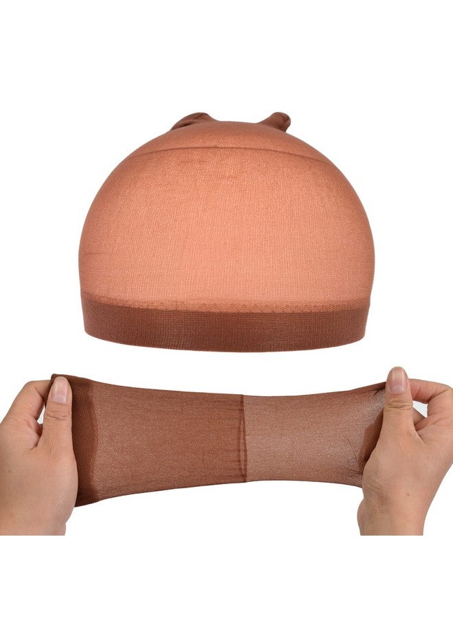 YTBYT 4 Pcs Wig Caps Stretchy Nylon Wig Stocking Caps For Women Men Kids (Nylon Wig Cap Dark Brown) - Image 3