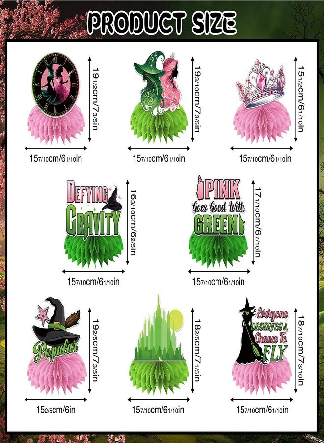 pekeng Witch Theme Party Decorations, 8Pcs Pink and Green Party Honeycomb Centerpieces, Witch Table Centerpieces Party Supplies, Movie Birthday Party Decorations for Kids - Image 4