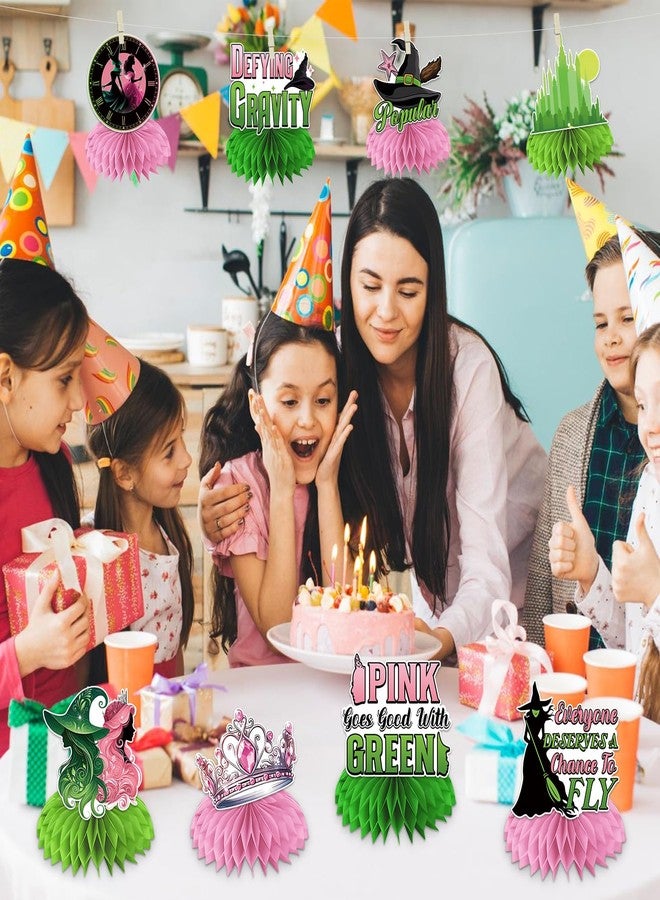 pekeng Witch Theme Party Decorations, 8Pcs Pink and Green Party Honeycomb Centerpieces, Witch Table Centerpieces Party Supplies, Movie Birthday Party Decorations for Kids - Image 2