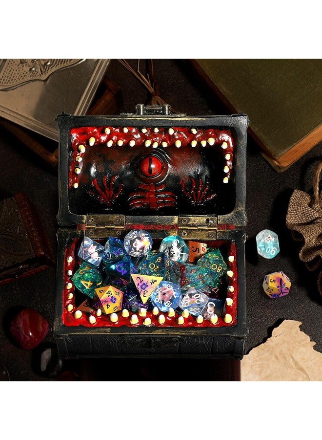 DNDND Mimic Chest Dice Storage Box Large Size Holds 6 Sets of Polyhedral Dice Great Gift for Dungeons and Dragons Players DM Masters RPG Gaming - Image 4